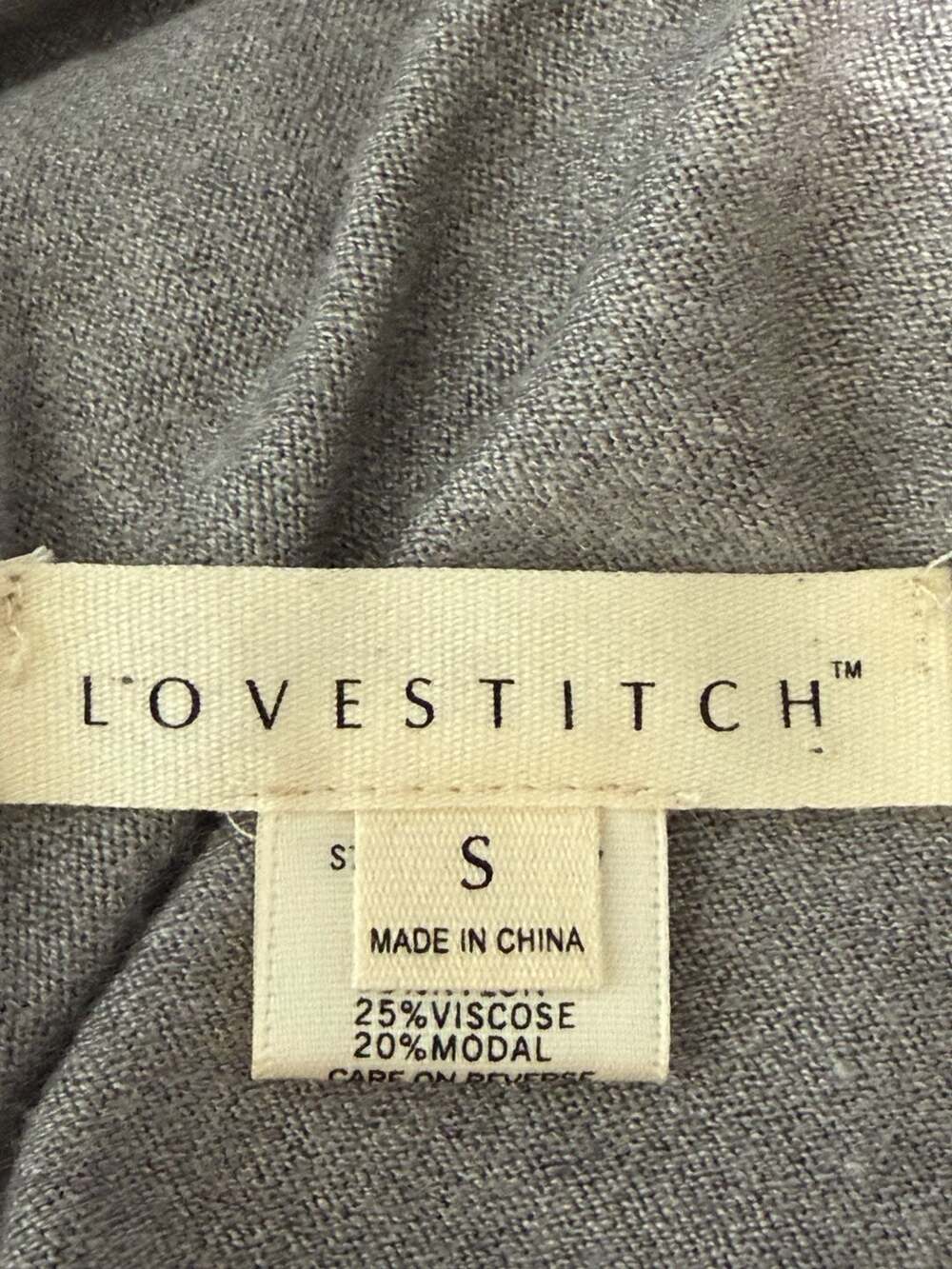 Lovestitch Gray Knit Fringed Asymmetric Cardigan/Wrap - Picture 3 of 9